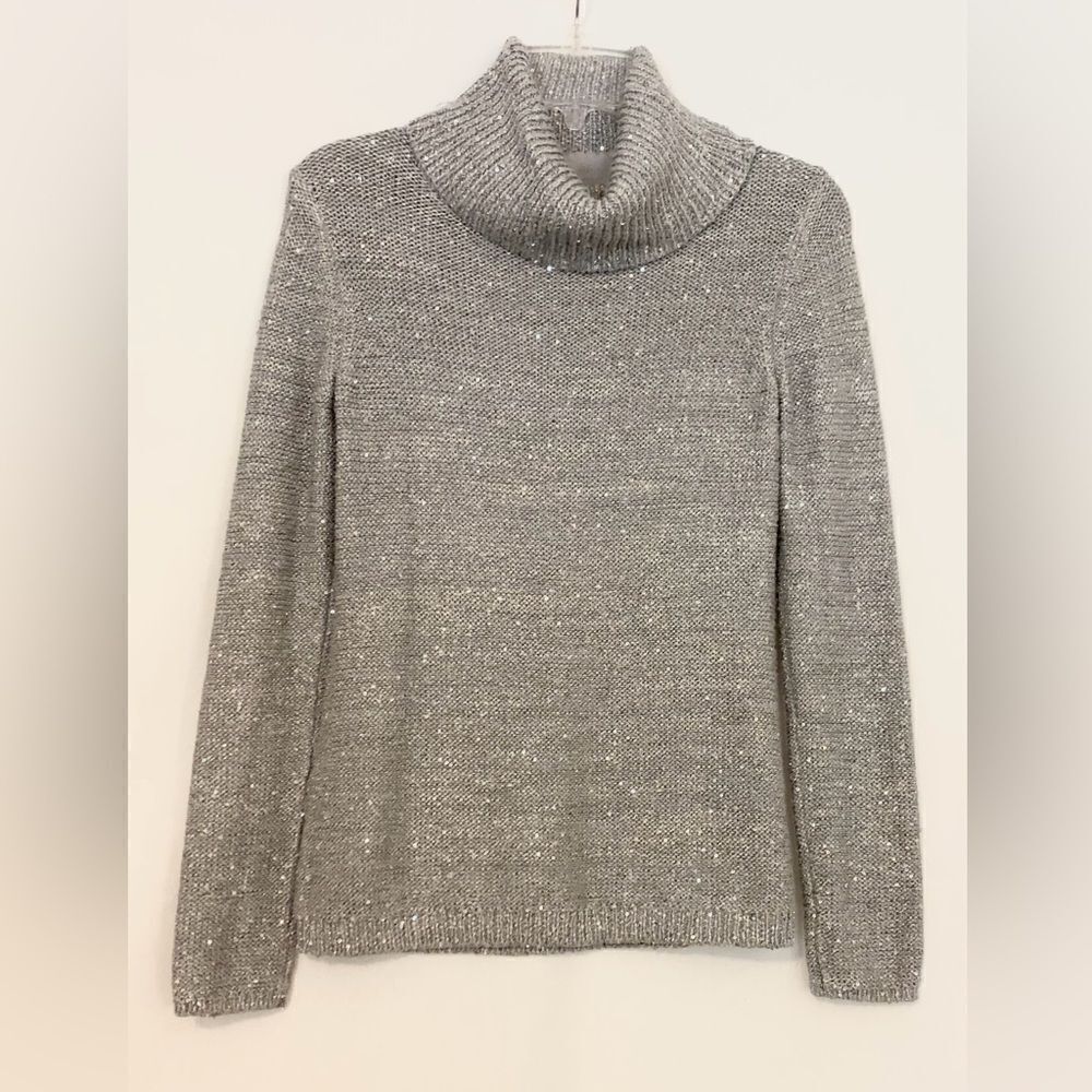 White House Black Market incredible sparkly grey sweater size XS